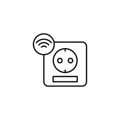 Poster - Power socket, wi-fi icon. Simple line, outline vector elements of smart home for ui and ux, website or mobile application on white background