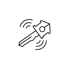Poster - Key icon. Simple line, outline vector elements of smart home for ui and ux, website or mobile application on white background