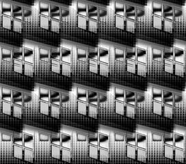 Poster - Windows pattern abstract in black and white