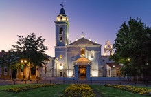 Historic Church "Nuestra Señora Del Pilar" At Twilight. Recoleta, Buenos Aires.