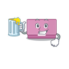 Poster - A cartoon concept of womens wallet with a glass of beer