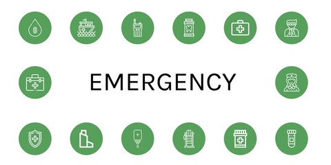 Sticker - emergency simple icons set