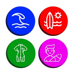 Sticker - surf icon set