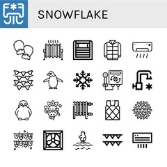 Poster - snowflake simple icons set