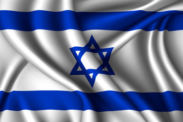 Israel National flag of silk Template for your design