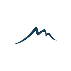 Wall Mural - mountain line art signature logo design