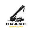 Silhouette transport crane logo