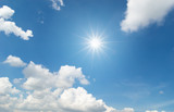 Fototapeta  - blue sky and clond and sun