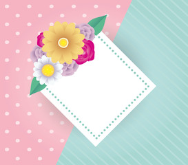 Wall Mural - floral decorative card template with elegant frame