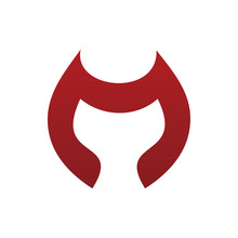 Red Devil Letter M  Logo Design