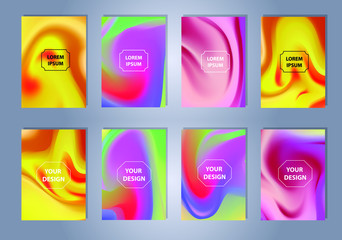 Poster - Abstract colorful vector blurred gradient backgrounds. Holographic template for your cover and design