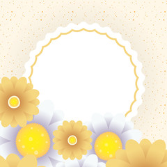 Wall Mural - floral decorative card template with circle frame