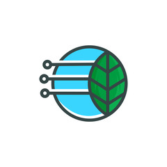 Eco leaf technology design symbol vector illustration