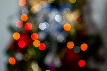 bokeh lightling and blur chritmas tree