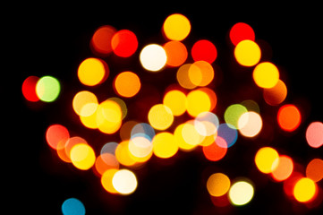 Wall Mural - colorful bokeh on black background