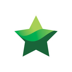 Wall Mural - green star nature leaf logo design