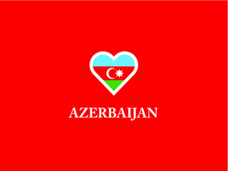 Wall Mural - Azerbaijan heart love symbol Asian country