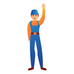 Poster - Happy repairman icon. Cartoon of happy repairman vector icon for web design isolated on white background