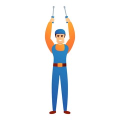 Poster - Repairman with screwdriver icon. Cartoon of repairman with screwdriver vector icon for web design isolated on white background