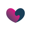 full color hearth love puzzle part logo design