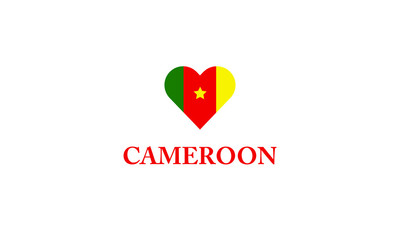 Wall Mural - Cameroon heart love symbol African country