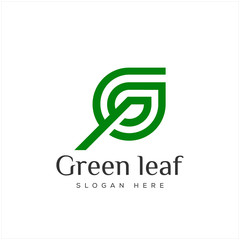 Wall Mural - Simple and elegant leaf vector design logo