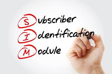 Poster - SIM - Subscriber Identification Module acronym, technology concept background