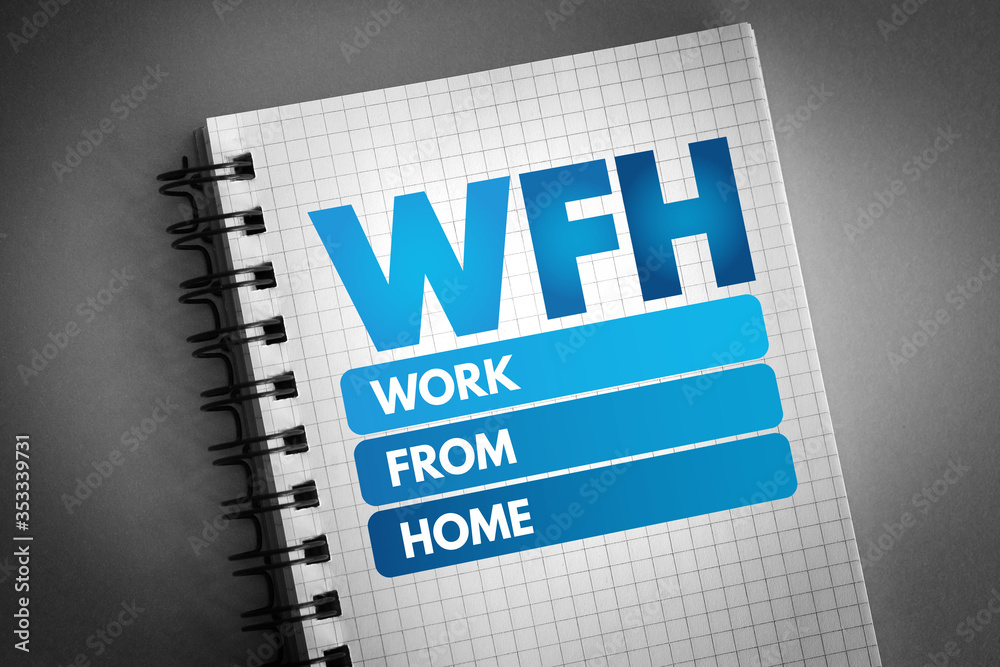 WFH - Work From Home acronym, concept background - obrazy, fototapety, plakaty 