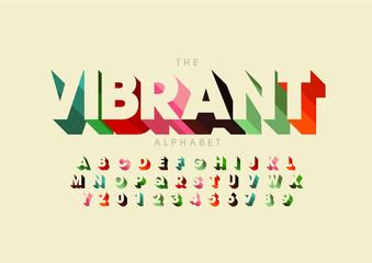 Vector of stylized modern font and alphabet