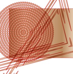 circle and square with red lines