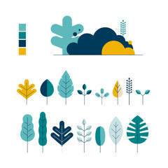 Sticker - Isolated plants vector illustration for flat design background