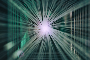Poster - Beautiful abstract optical fiber white light bokeh in the darkness background.