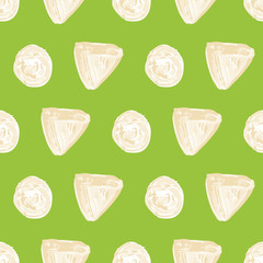 Poster - Hand paint off white triangle and dot vector repeat pattern print background