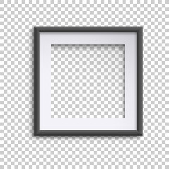 Wall Mural - blank white and black picture frame, square empty picture frame