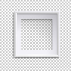 Wall Mural - blank white picture frame, square empty picture frame