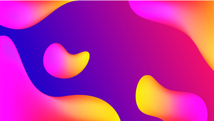 Wall Mural - Abstract liquid wavy fluid shapes futuristic banner background. Glowing retro waves vector background. Trendy gradients for advertising, marketing, presentation, poster.