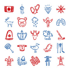 Poster - bundle of canadian set icons