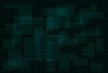 Poster - HUD dark green background with thin grid. Design for science theme, artifical intelligence, neural network and hi-tech. Vector