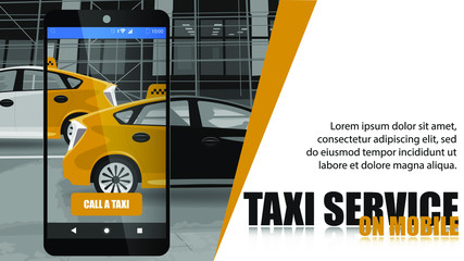 Wall Mural - Search application taxi service from a mobile phone.