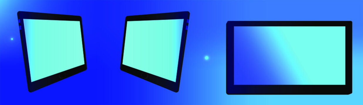 3D realistic planet design.  blank screen.  Digital vector illustration. Layout.  banner.  neon.  place for text