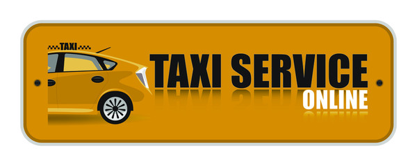 Orange taxi service icon. Taxi icon.