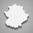 extremadura 3d region of Spain Template for your design