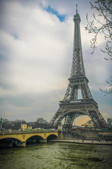  A view of tour Eiffel in with the siene river 