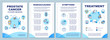 Prostate cancer brochure template. Male oncology symptoms and treatment flyer, booklet, leaflet print, cover design with linear icons. Vector layouts for magazines, annual reports, advertising posters