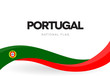© artyway - Portuguese waving flag banner. Portugal Restoration of Independence anniversary poster. National holiday celebration.