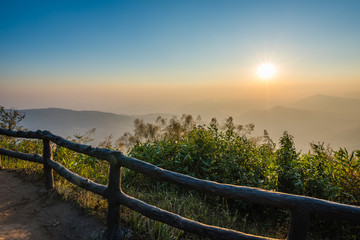 Wall Mural - Aerial view, landscape from the top of mountain