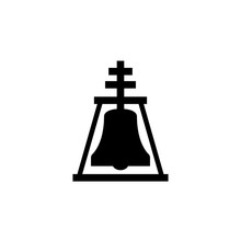 Riverside Raincross Bell Silhouette Icon. Clipart Image Isolated On White Background