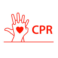 Wall Mural - cpr heart design. clipart image isolated on white background