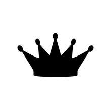 5 Point Crown Silhouette Icon. Clipart Image Isolated On White Background