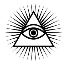 3rd Eye Symbol. Clipart Image Isolated On White Background